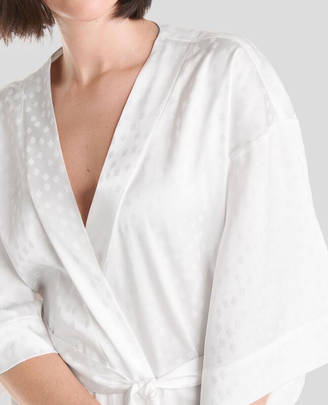 Bata de Raso Jacquard Marfil image number null