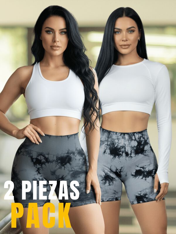 Set De Dos Biker Short Mujer Stretch Shore Dama... image number null