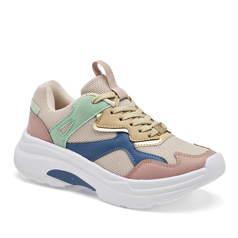 Moramora Tenis urbano para mujer beige multicol... image number null