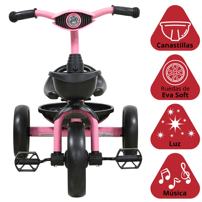 Triciclo Para Ni&ntilde;os Con Luz Y Sonido Ruedas Eva... image number null