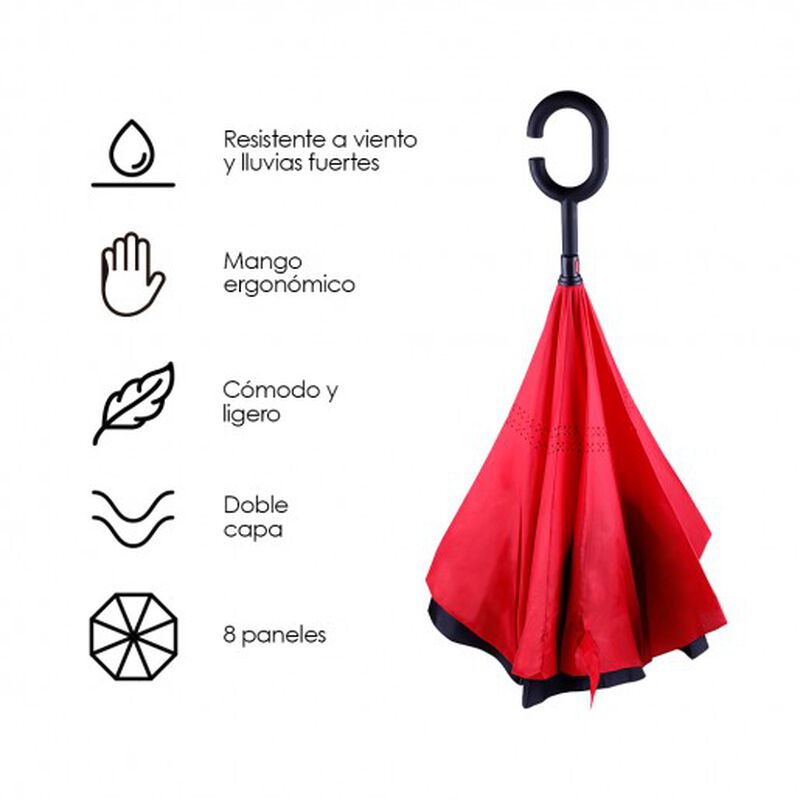 Redlemon Paraguas Invertido Doble Refuerzo image number null