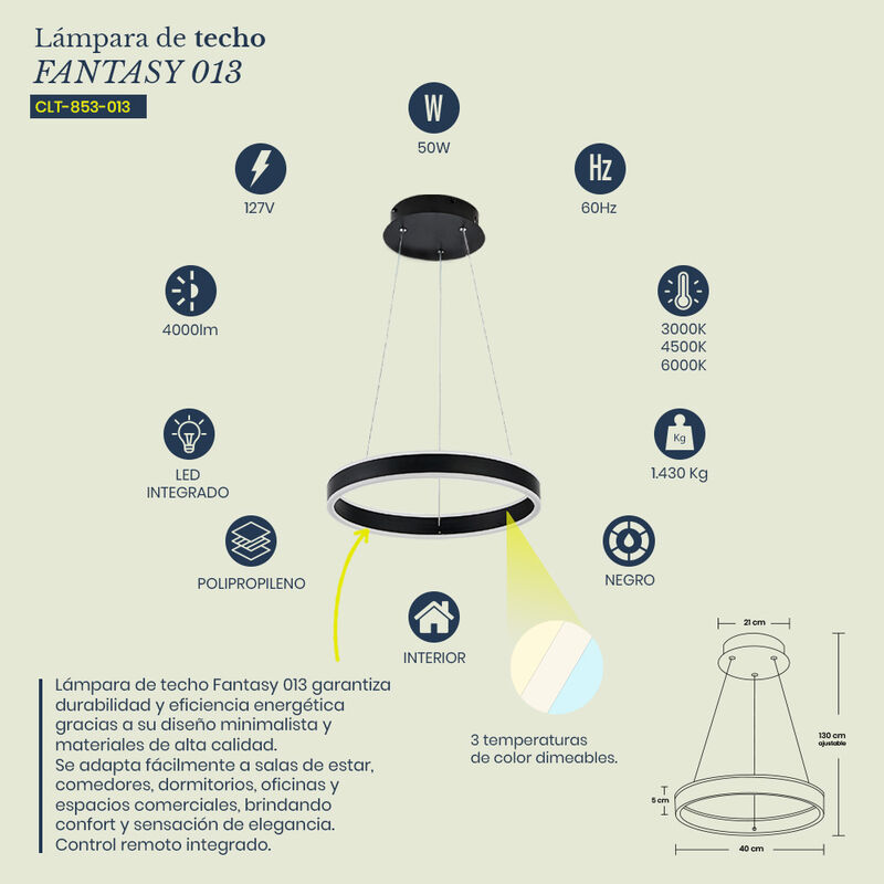 L&aacute;mpara de Techo Colgante LED MIL LUCES FANTASY... image number null