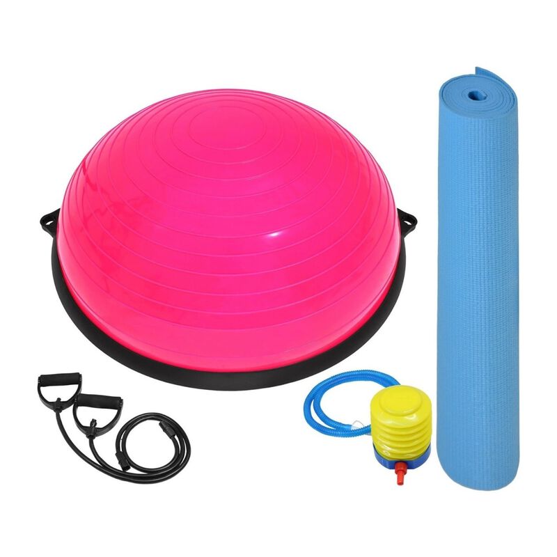 Kit Pelota Rosa Tipo Bosu Entrenamiento Yoga Gy... image number null