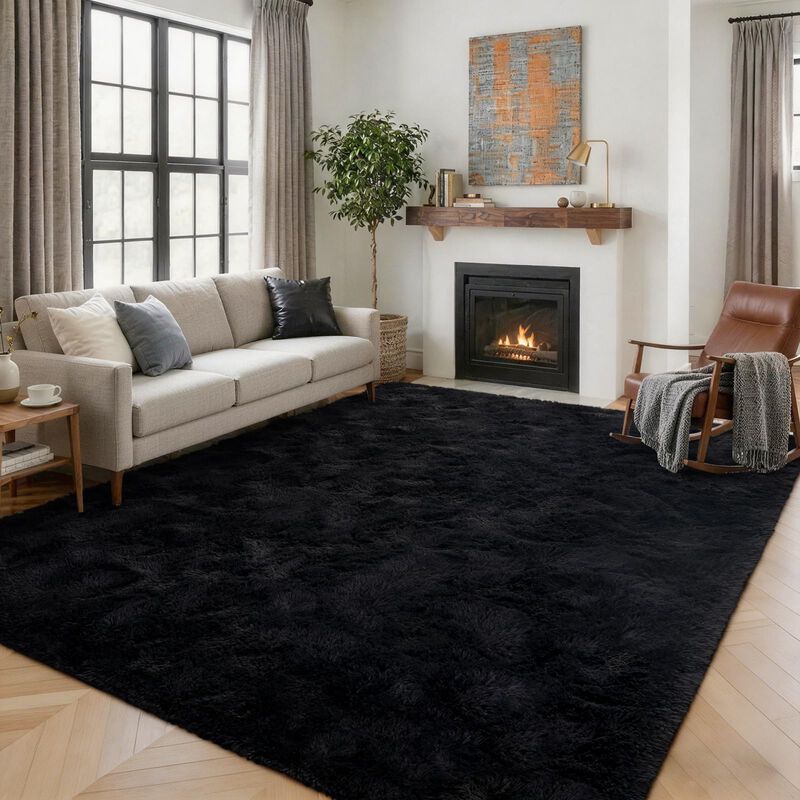 Alfombra Lòutiroot Home 244x183 cm Negra De Fe... image number null