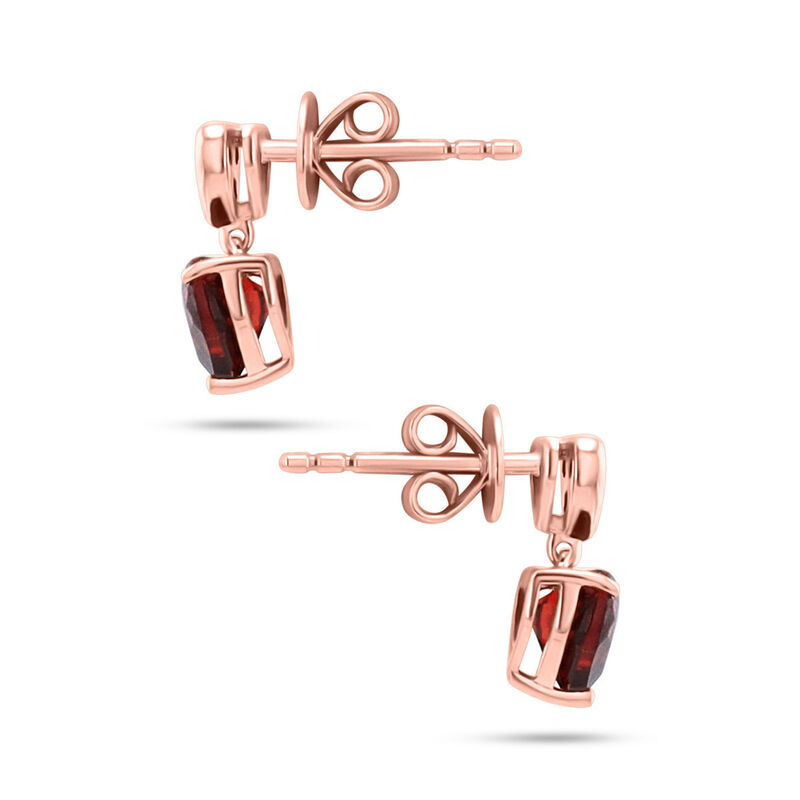 Aretes Corazones Oro Rosa Rub&iacute; Y Granate 10k | ... image number null