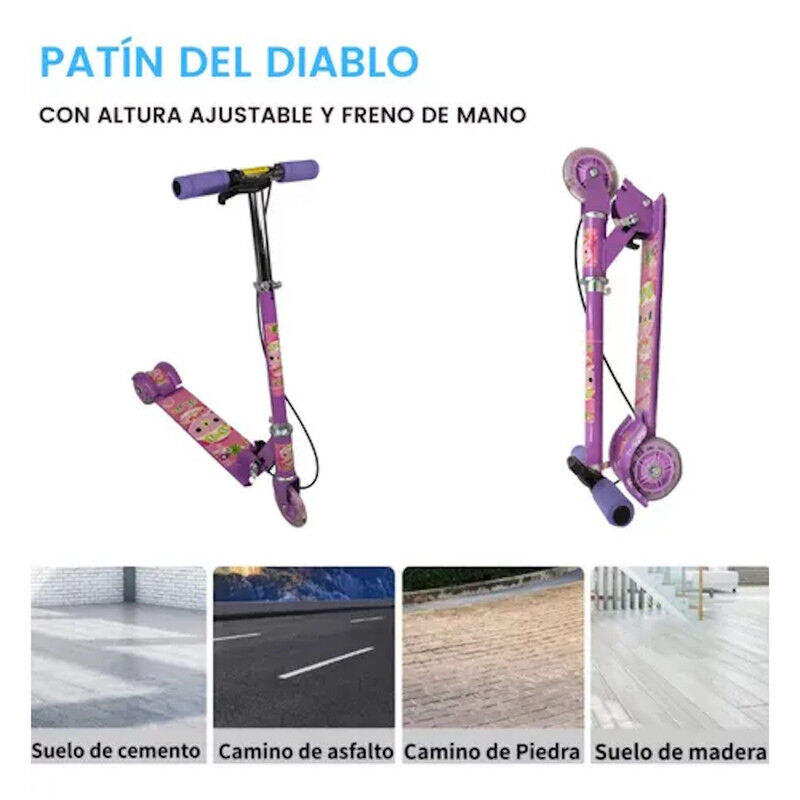 Patin Del Diablo Violeta Scooter Tres Llantas C... image number null