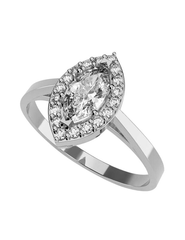 Anillo de Compromiso en Oro Blanco 14K con Circ... image number null