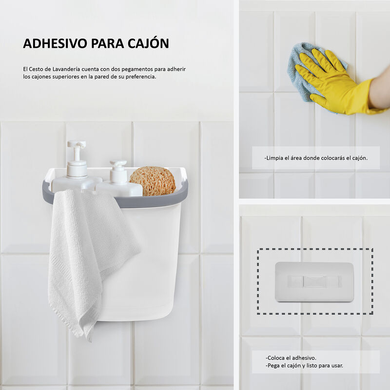 Cesto para Ropa 3 Cestas Desmontables Pl&aacute;stico ... image number null