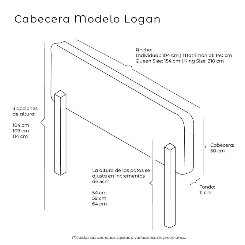 Cabecera Queen Size Dicasa Logan Beige Claro image number null