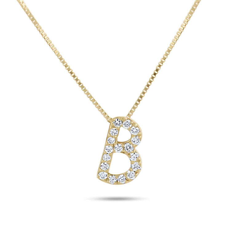 Dije Letra B De Oro Amarillo 14k Con Cadena Con... image number null