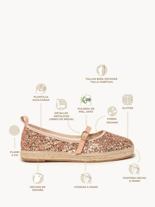 Campanilla Glitter Naranja Claro image number null