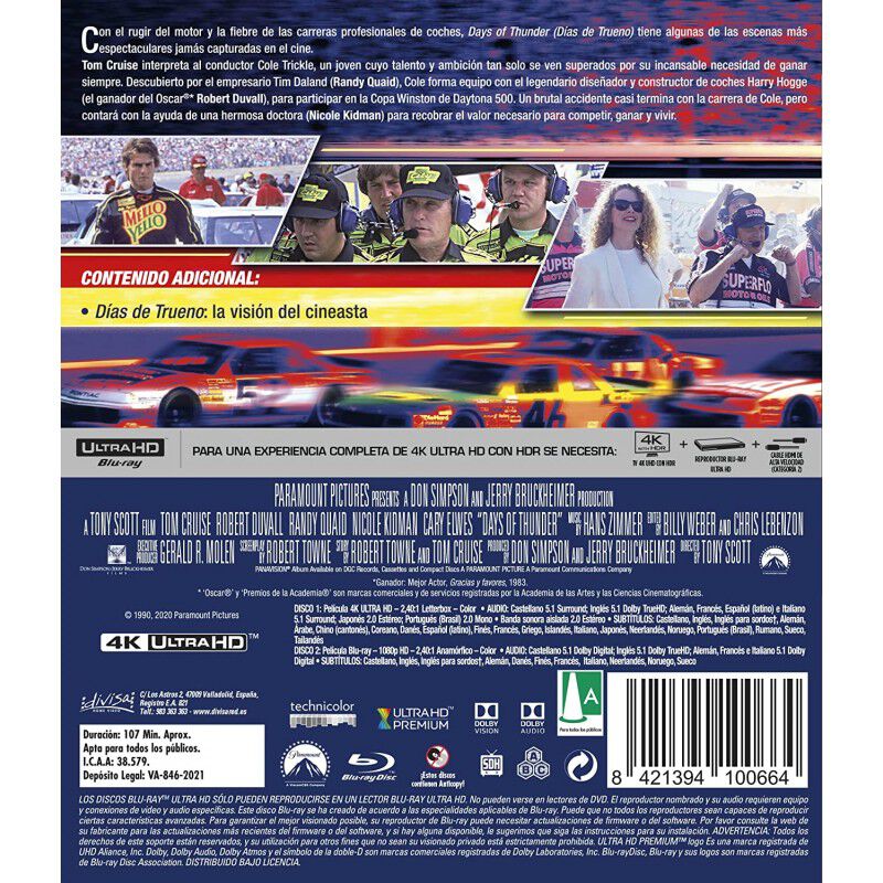 D&Iacute;as de trueno (UHD) - BD [Blu-ray] image number null