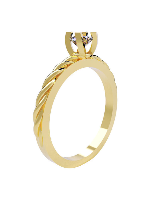 Anillo de Compromiso en Oro de 14K con Circonia... image number null