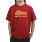 Camiseta Word Art Para Ni&ntilde;o - Guitarra de Nashville - Rojo