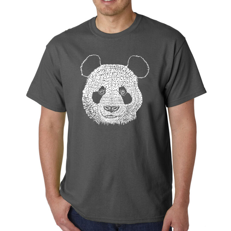 Camiseta Word Art Para Hombre - Panda - Gris image number null