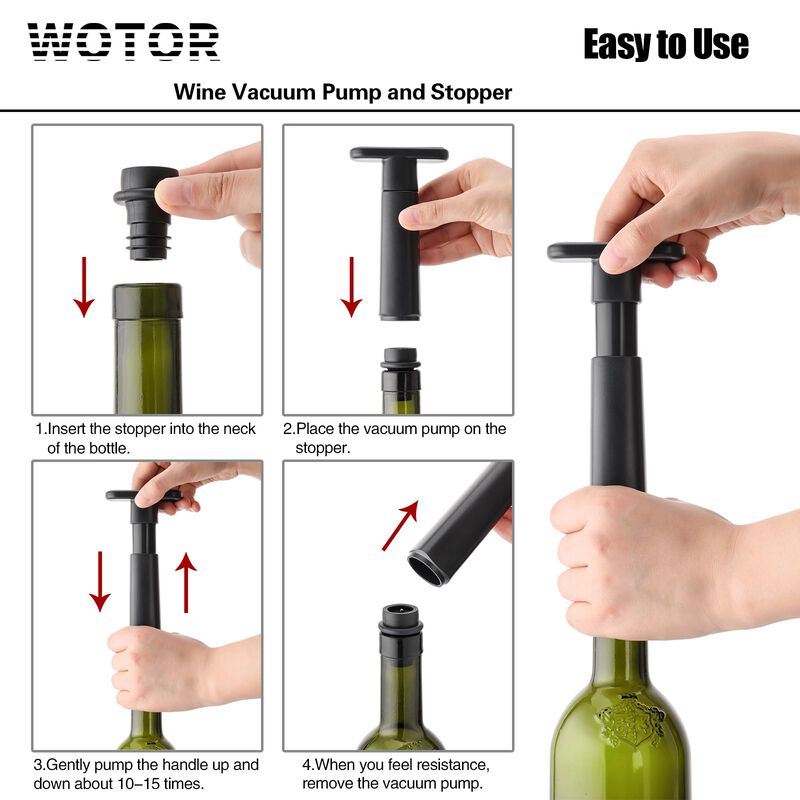 Bomba de Vac&iacute;o para Vino WOTOR con 20 Tapones image number null