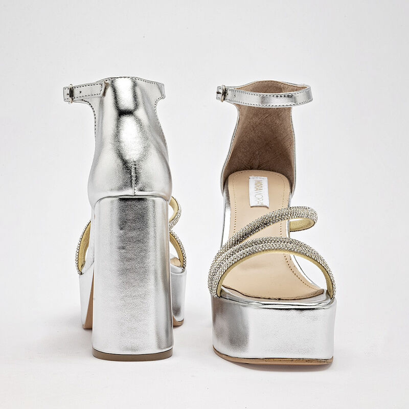 Moramora Zapatillas de fiesta para mujer plata image number null