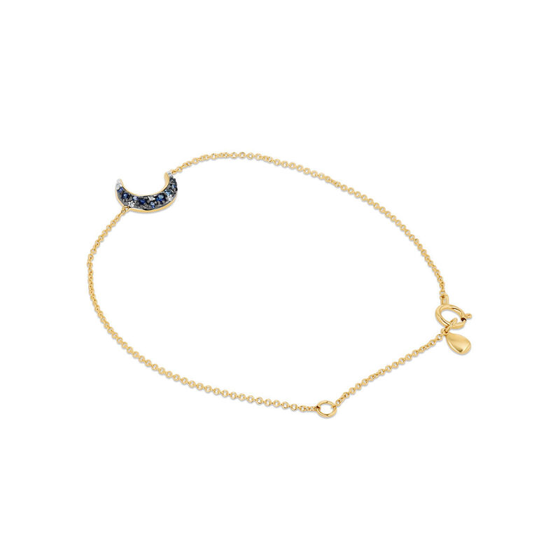 Pulsera Luna Oro Amarillo 10k Zafiro Azul | Biz... image number null