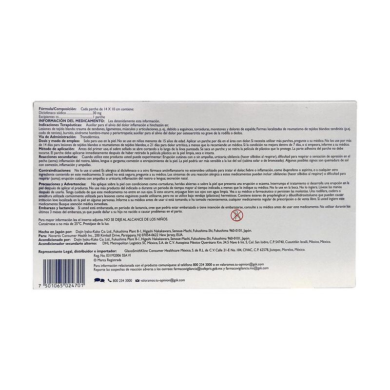 Voltaren 24h Parches 30 Mg 5 Parche image number null