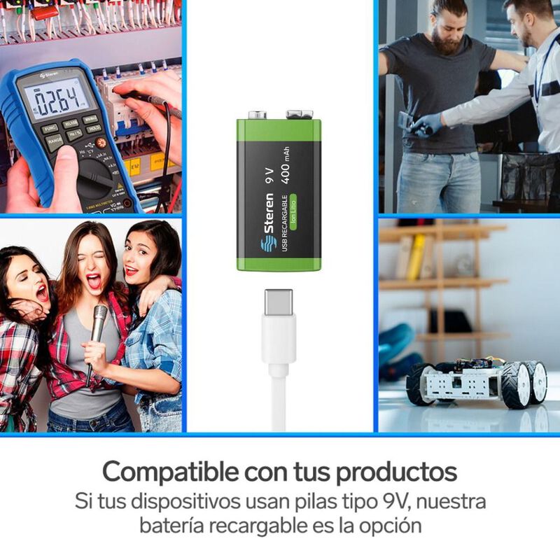 Bater&iacute;a Recargable Usb Li-ion Tipo 9v (cuadrada... image number null