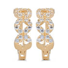Arracadas De Oro Amarillo 14K Con Zirconias (10Mm Aprox)