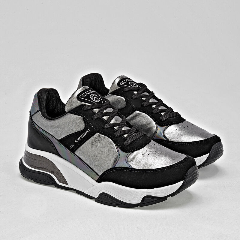 Clasben Tenis urbano para mujer gris negro image number null