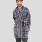 Bata Corta Cuadros Gris Gris