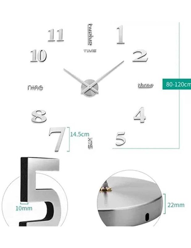 Reloj Gigante De Pared 3D Moda Grande DIY Color... image number null