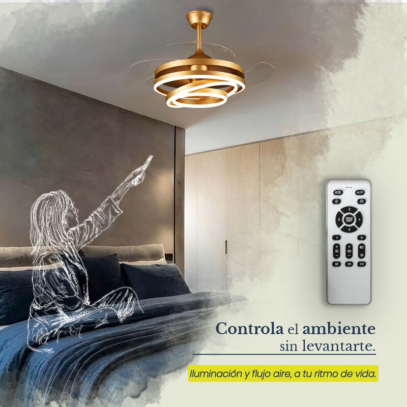 Ventilador de Techo MIL LUCES FANTASY Dorado Sa... image number null