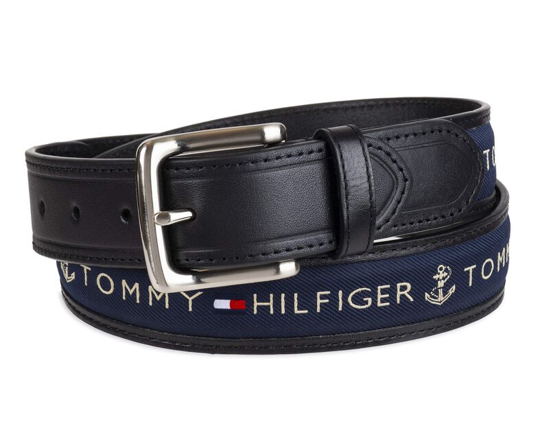 Cintur&oacute;n Tommy Hilfiger Con Cinta Incrustada Ne... image number null