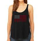 Tank Top Holgado Word Art Para Mujer - God Bless America- Negro