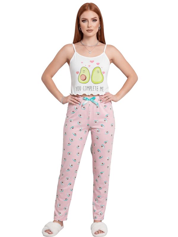 Conjunto Pijama Mujer Blusa Y Pantal&oacute;n Dama Pij... image number null