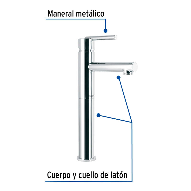 Monomando Alto Cromo para Lavabo Foset Element image number null