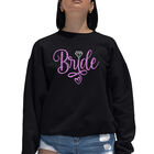 Sudadera De Cuello Redondo Word Art Para Mujer - Novia - Negro