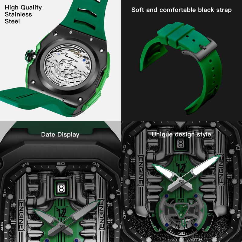 Reloj Liluoke Phantom Engine Con Correa De Sili... image number null