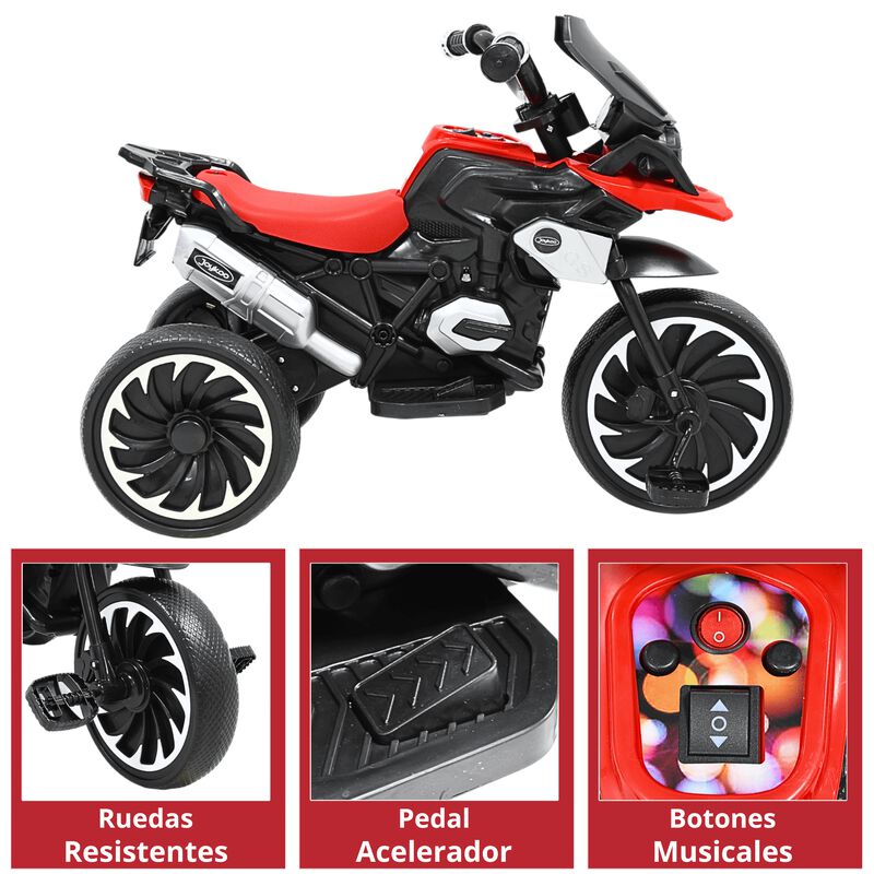 Moto Montable El&eacute;ctrica para Ni&ntilde;os Triciclo H&iacute;b... image number null