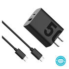 Cargador MOTOROLA 50 w Salida Duo Usb-A Y C Turbo Con Cable Color Negro