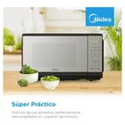 Horno de Microondas marca Midea  0.7 Pies Cúbicos (20L) Negro Puerta Espejo