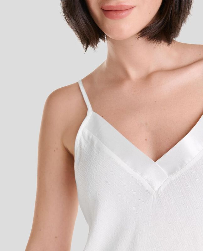 Camis&oacute;n de Tirantes de Jacquard Marfil image number null