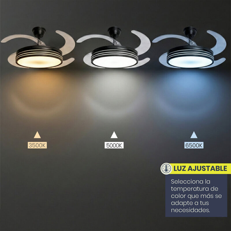 Ventilador de Techo LED Torbellino 72W Negro Ma... image number null