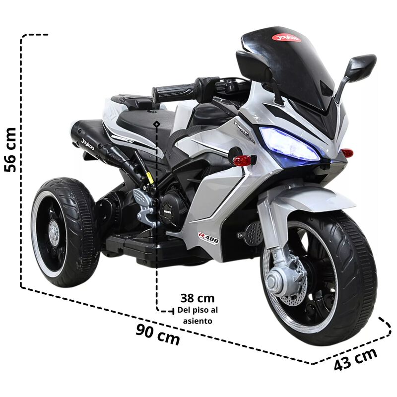 Moto El&eacute;ctrica Deportiva Para Ni&ntilde;os 3 Ruedas Bl... image number null