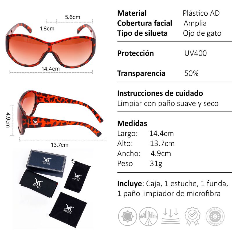 Lentes De Sol Xolek 150 Moda Animal Print Uv400 image number null