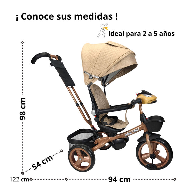 Triciclo Infantil Tipo Carriola con Bast&oacute;n Ajus... image number null