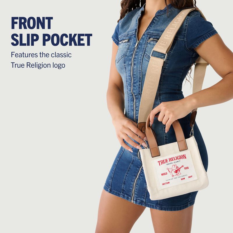 Bolsa De Lona Natural True Religion Mini Travel... image number null