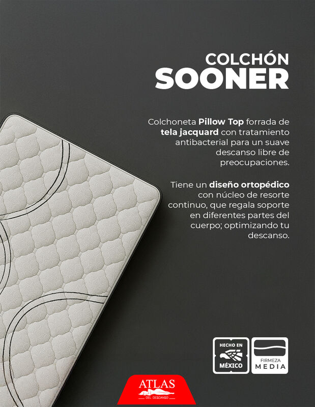 Colch&oacute;n King Sooner Atlas Sooner + Almohada Atl... image number null