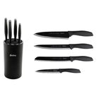 Juego Set 4 cuchillos HUDSON Inox Antihaderente Negros Holder