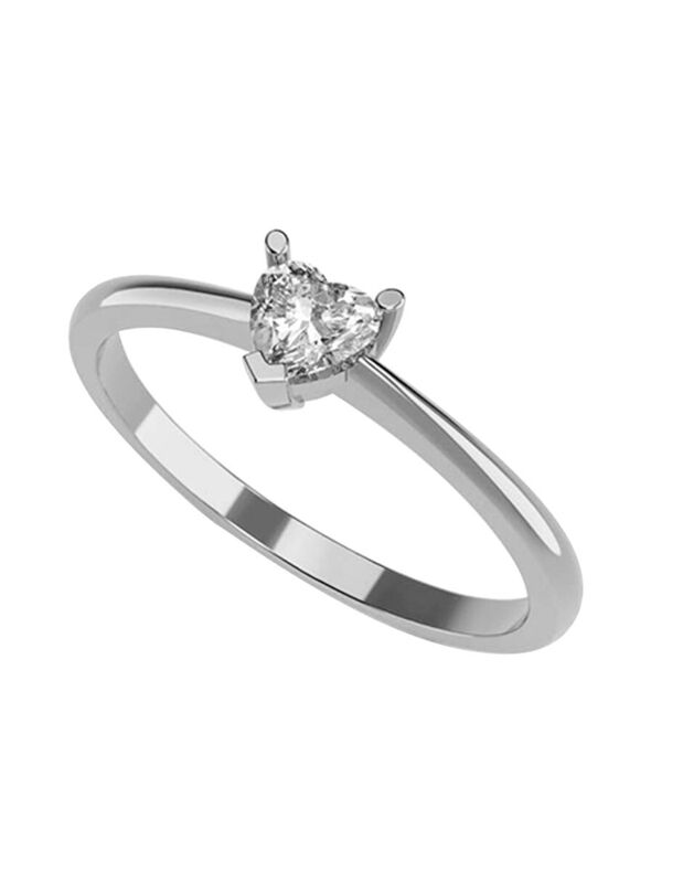 Anillo de Compromiso en Oro Blanco 14K con Circ... image number null