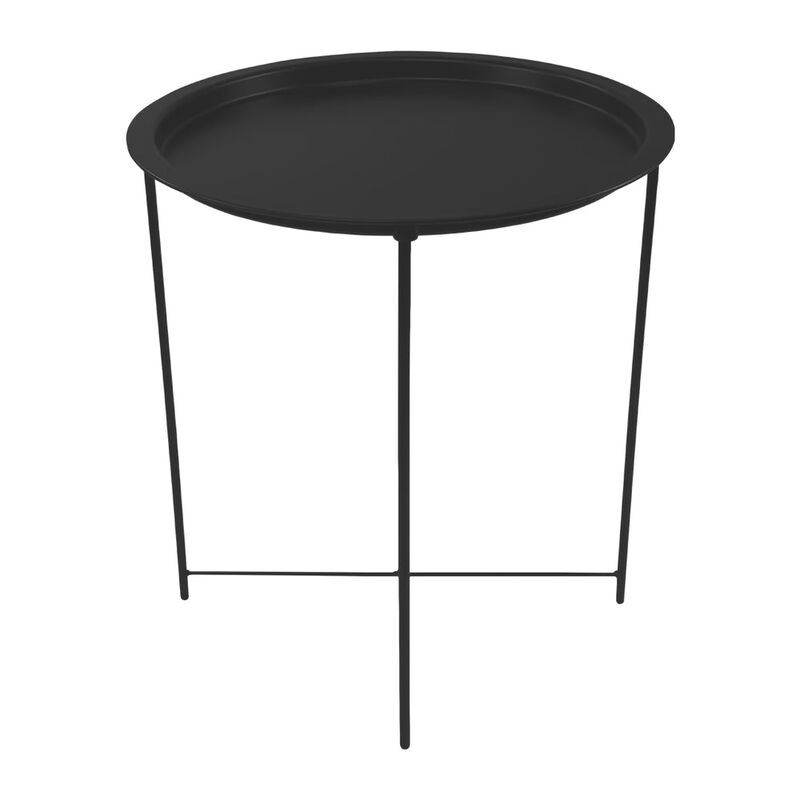 Mesa Lateral con Bandeja Redonda - Color Negra image number null
