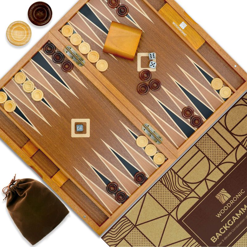 Juego De Backgammon Woodronic 15, Juego Cl&aacute;sico... image number null