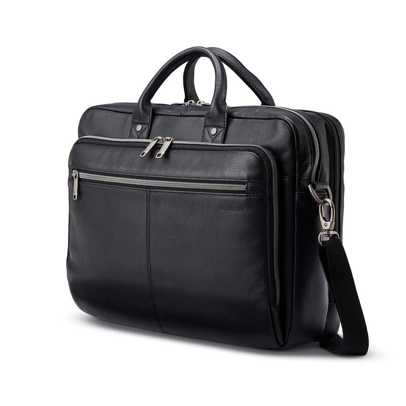 Malet&iacute;n Samsonite Classic Leather Toploader Neg... image number null